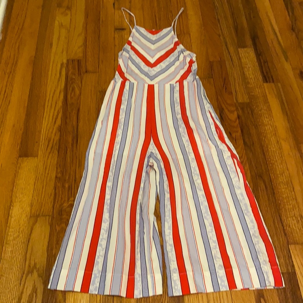Striped halter jumpsuit